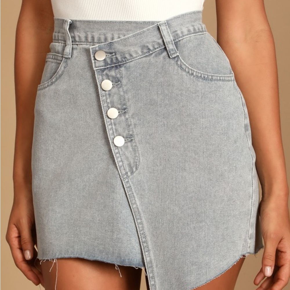 Cross cross denim skirt